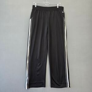 Athletic Works Black Activewear Pants Sporty White Stripe Stretch Women's Size M
